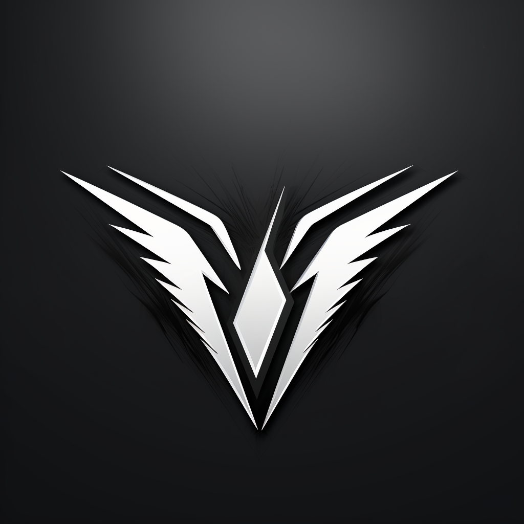 Bold V logo in black and white