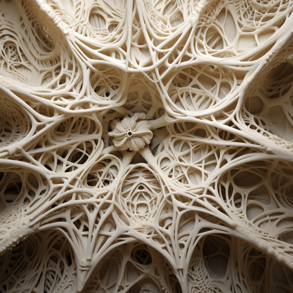 Intricate spiderweb made of bone material