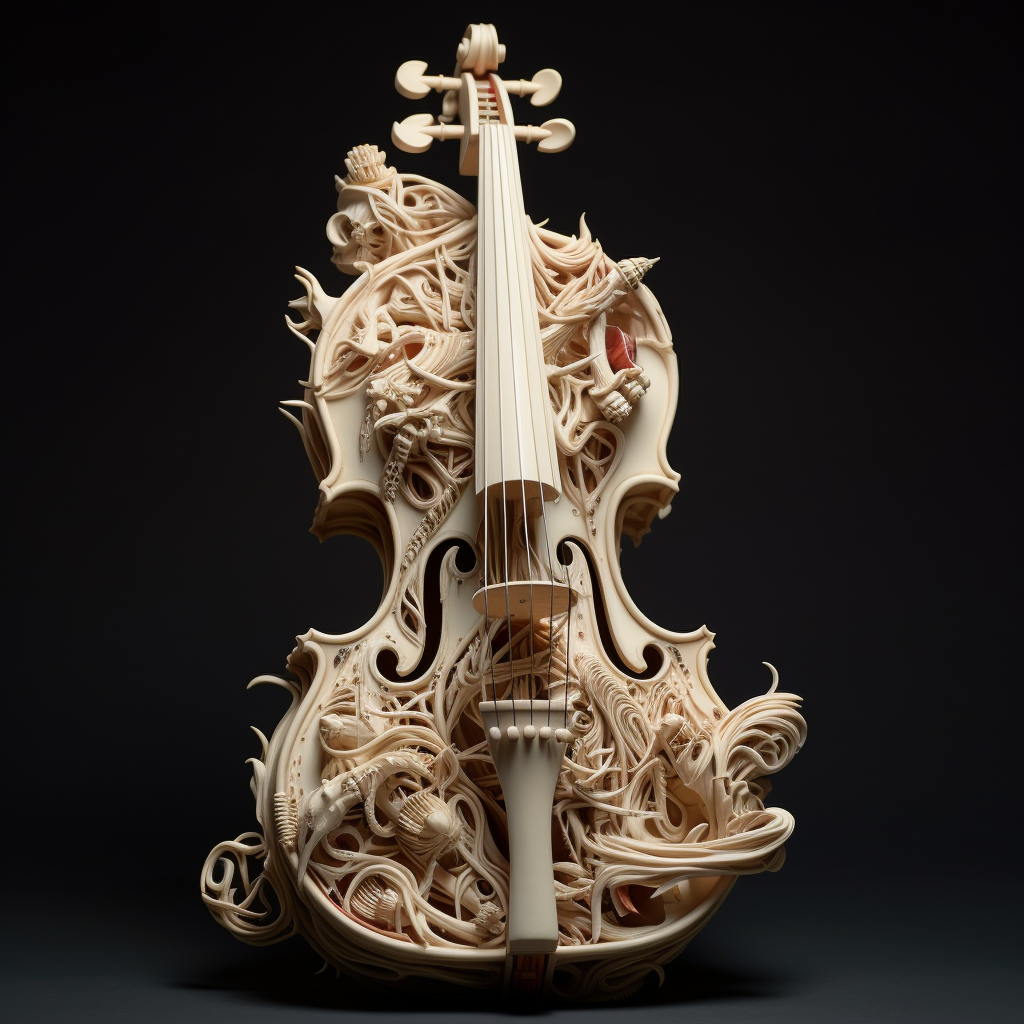 Unique bone violin creation masterpiece