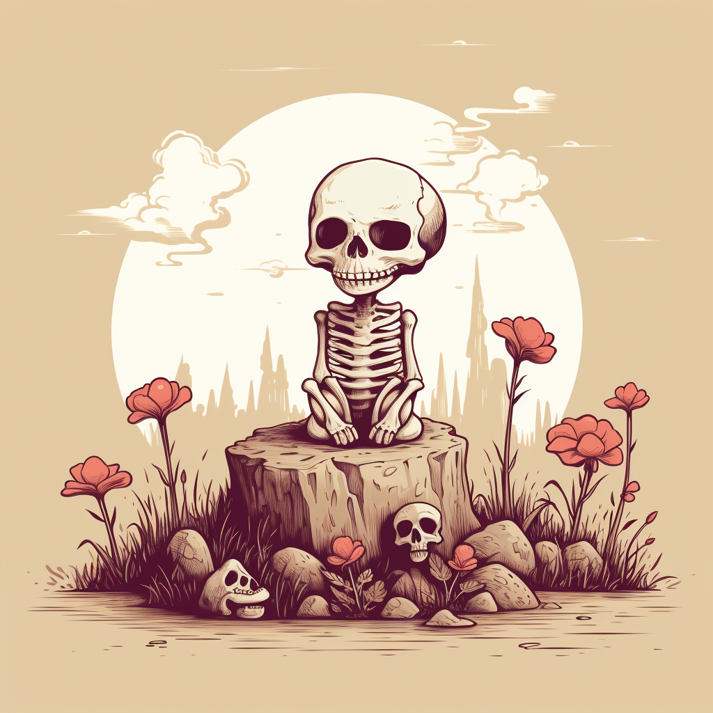 Cute bone cartoon illustration