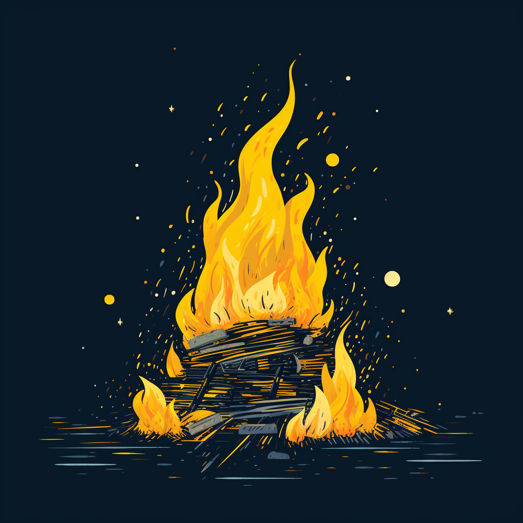 Minimalist Bonfire Illustration