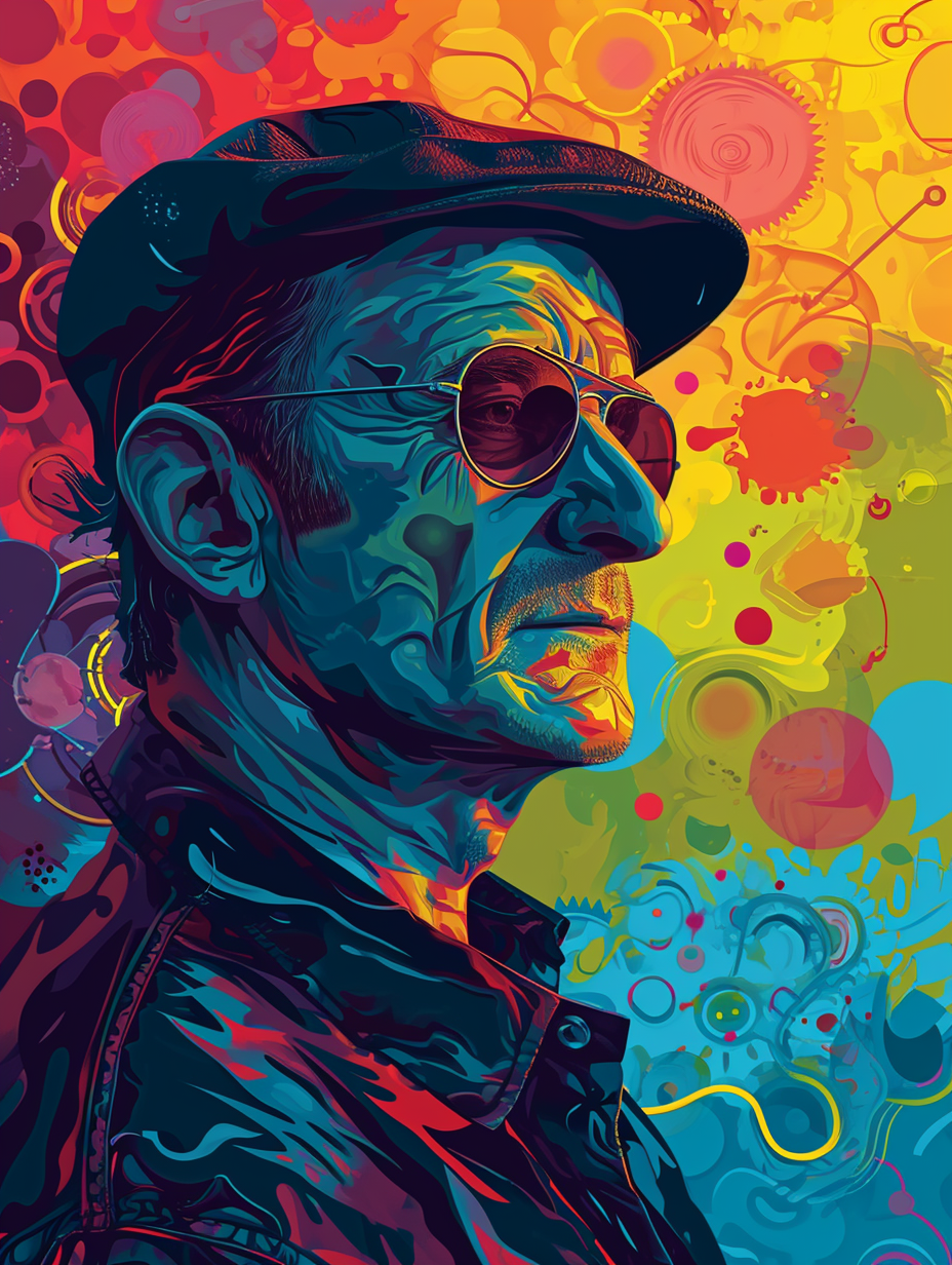 Bono in Psychedelic Retro Poster