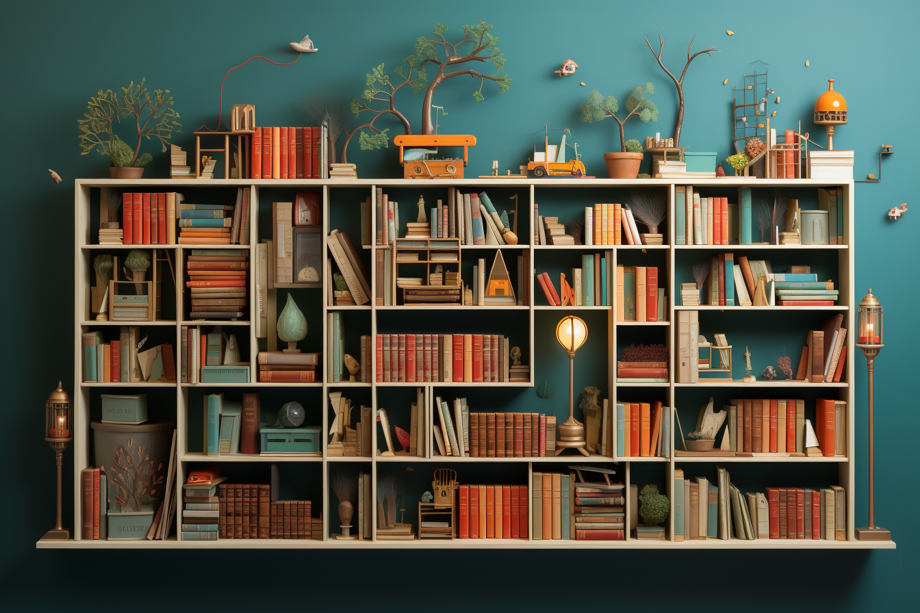 Stylish bookshelf for study and decor