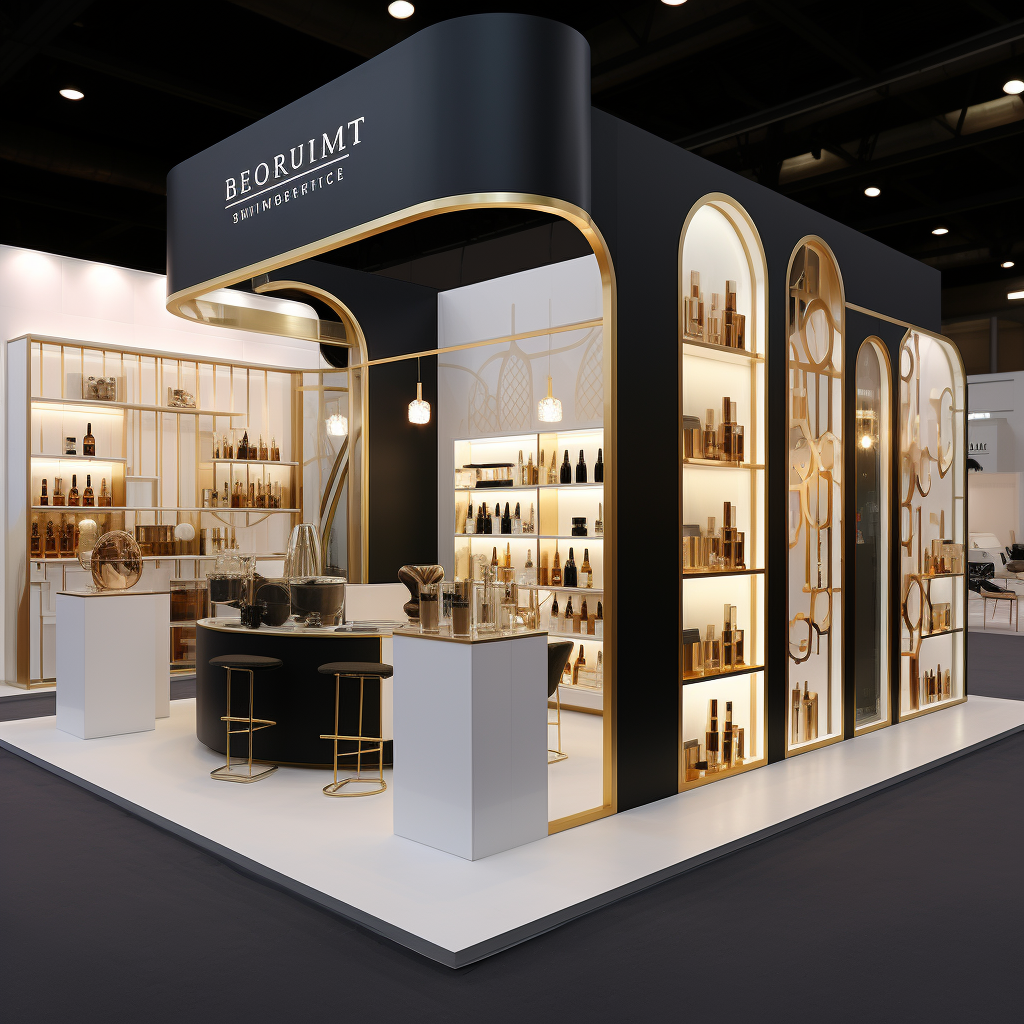 Beautiful booth decoration for berfume display