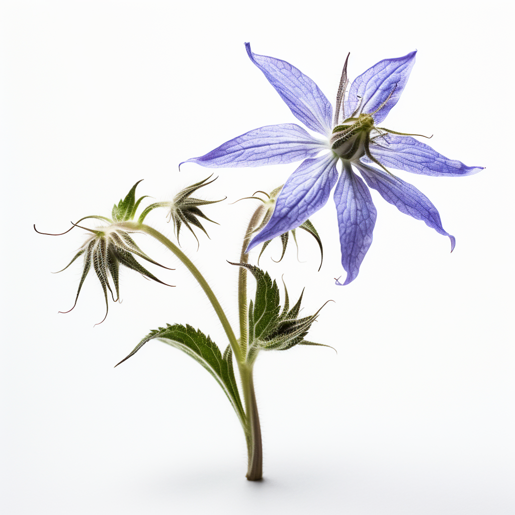 Borage Flower on White Background