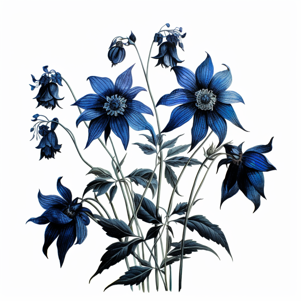 Borage flowers in silhouette