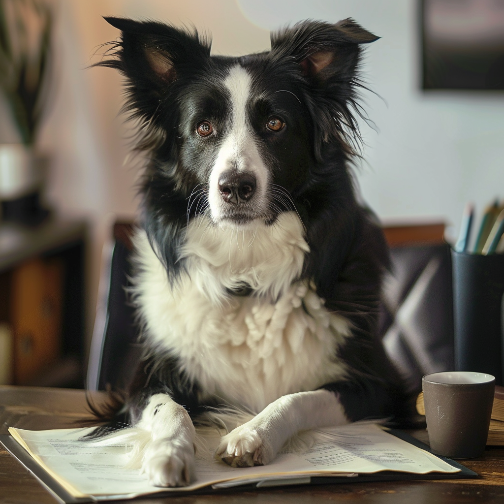 Border Collie Interview Desk