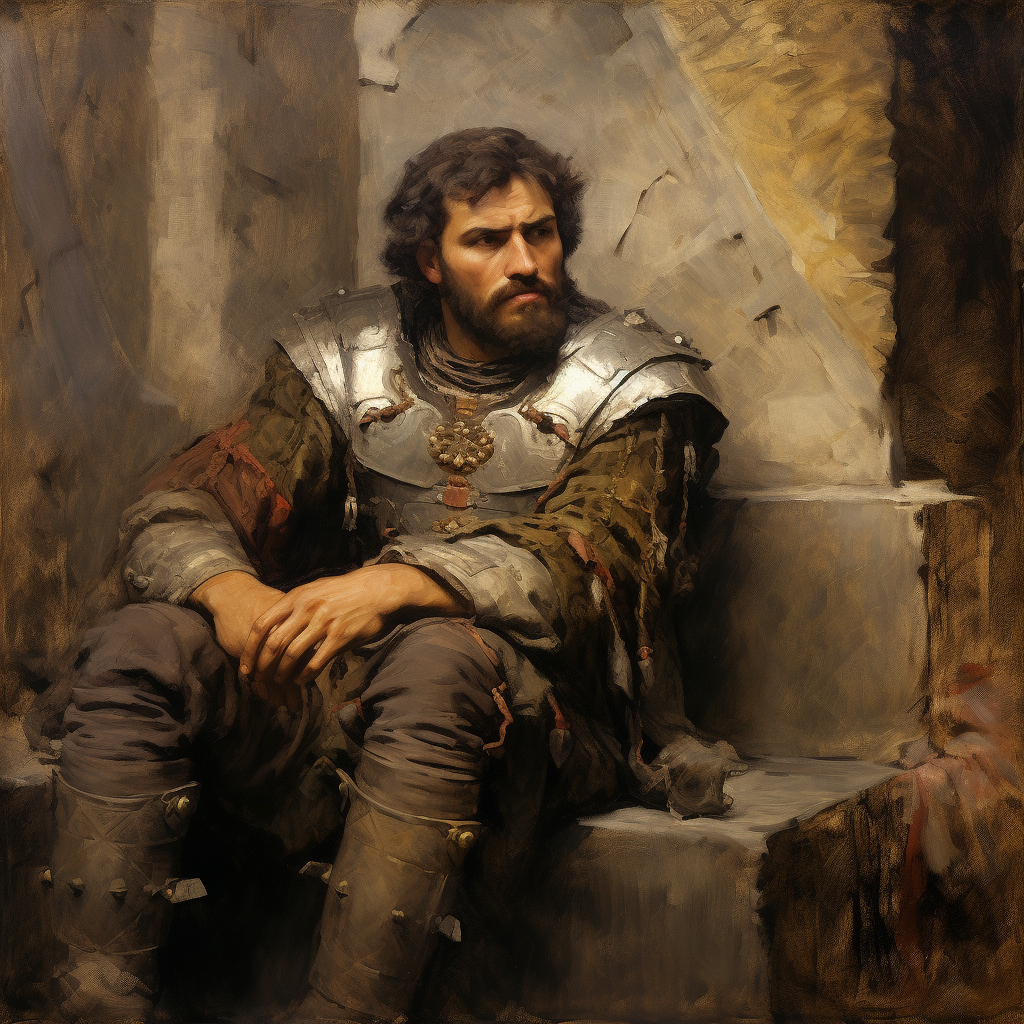 Portrait of bored Roman prince