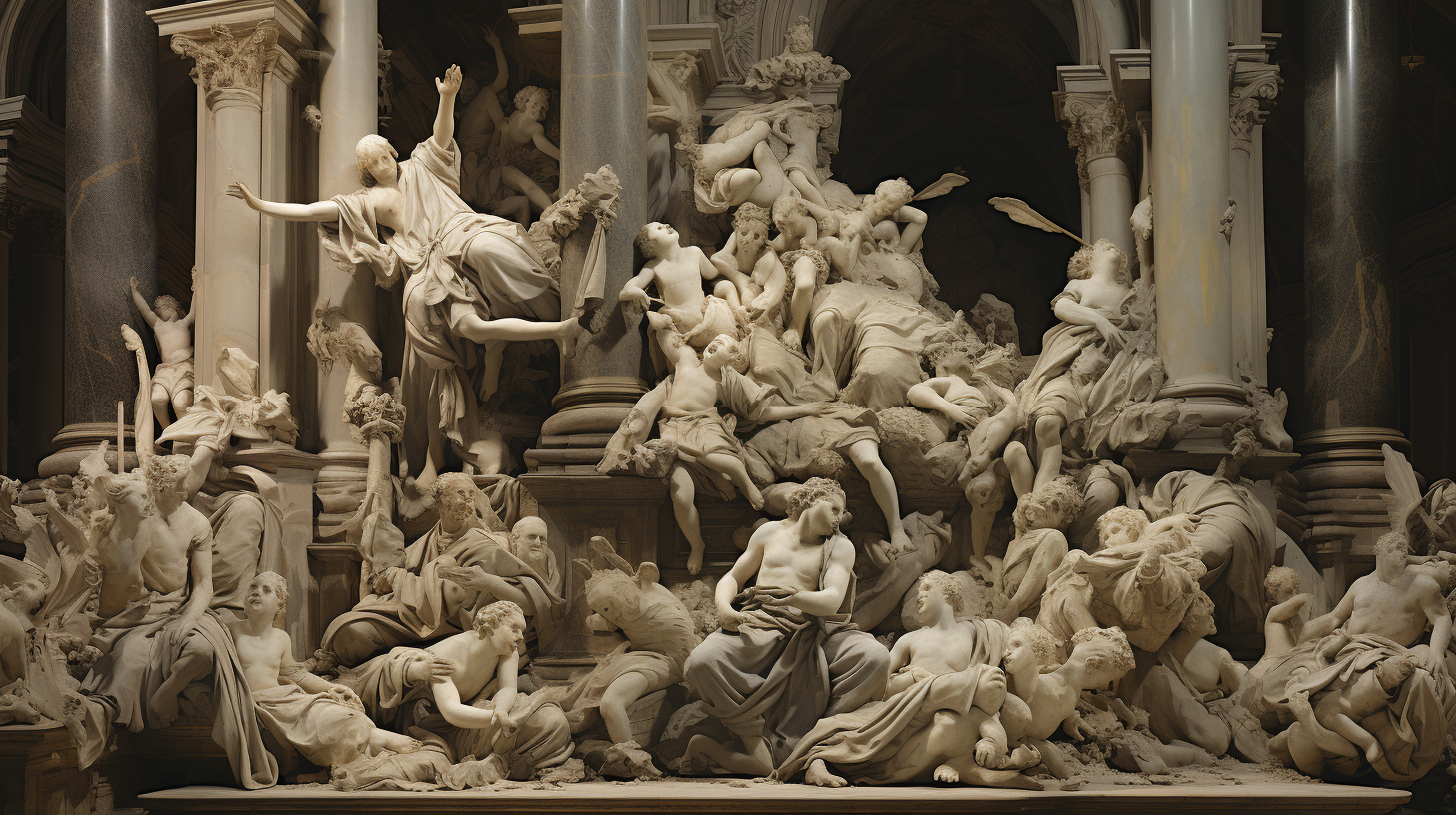 Children in cathedral, looking bored