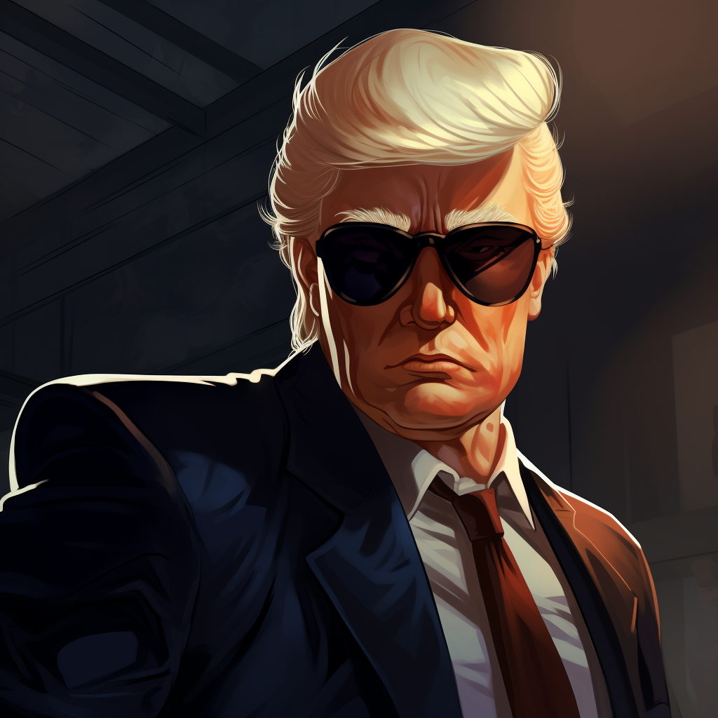 Bored Vampire Donald Trump in detective attire