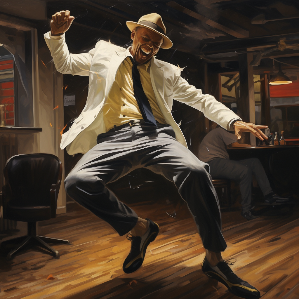 Man dancing out of boredom