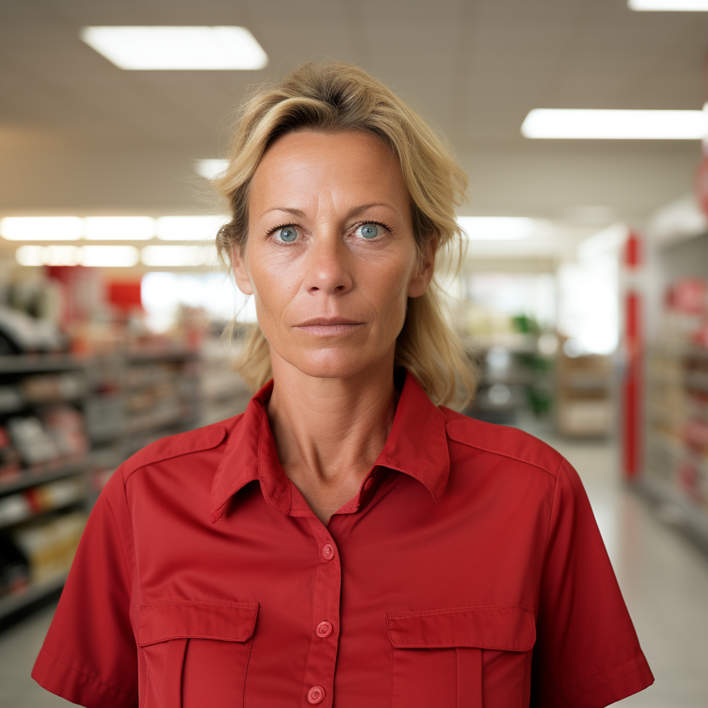 Bored woman in store