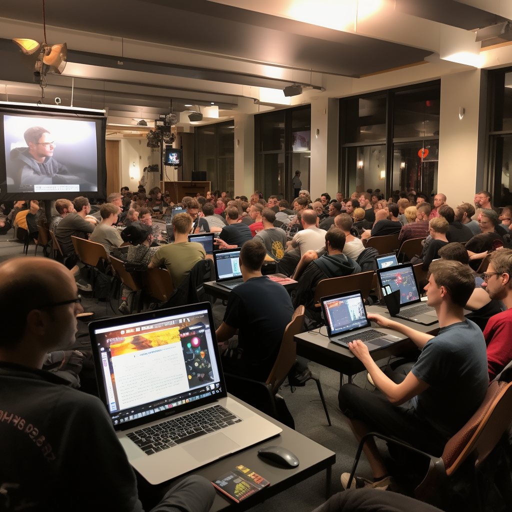 Group of programmers attending a boring programming event