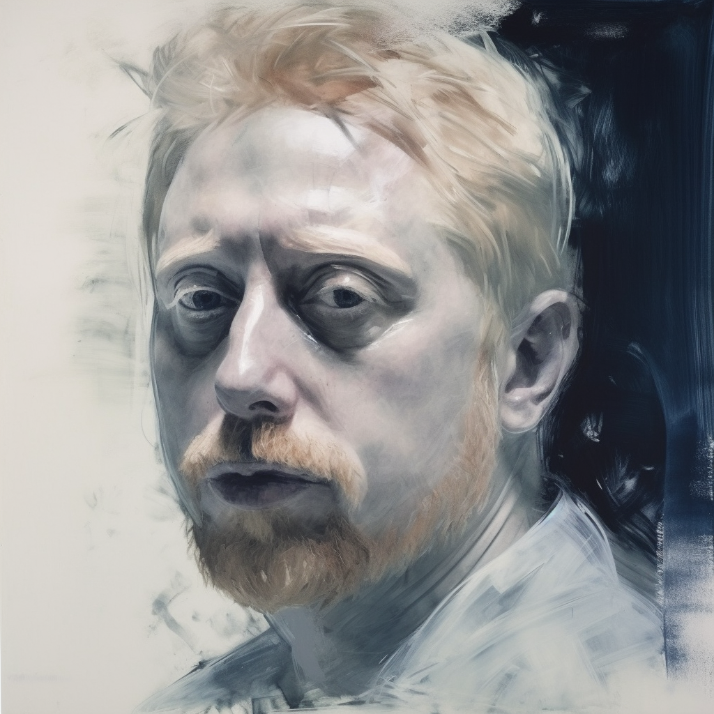 Boris Becker painting by Marlene Dumas