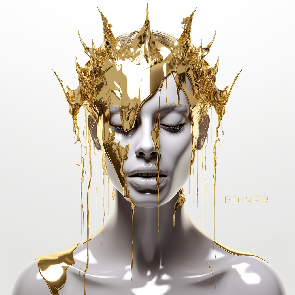 Stylish  Born Sinner  Image with Chrome and Gold