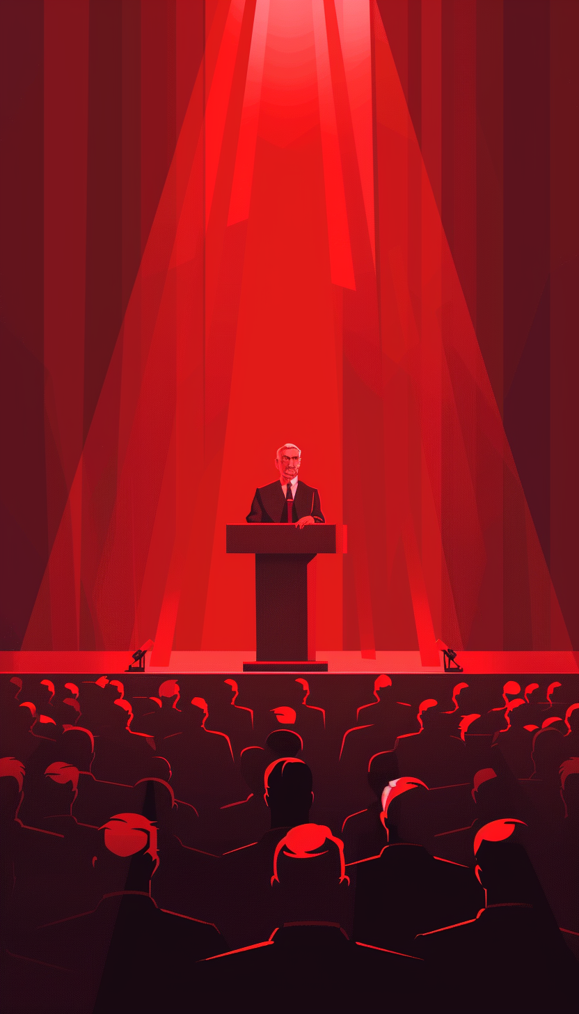 Minimalist avatar design boss holding speech