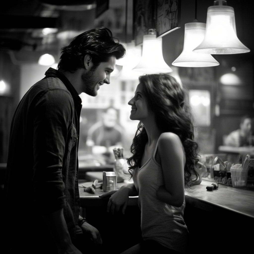 Couple in a Boston bar