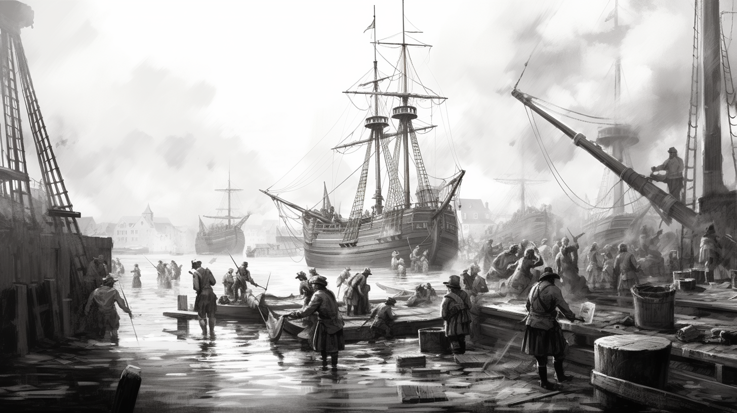 Illustration of the Boston Tea Party