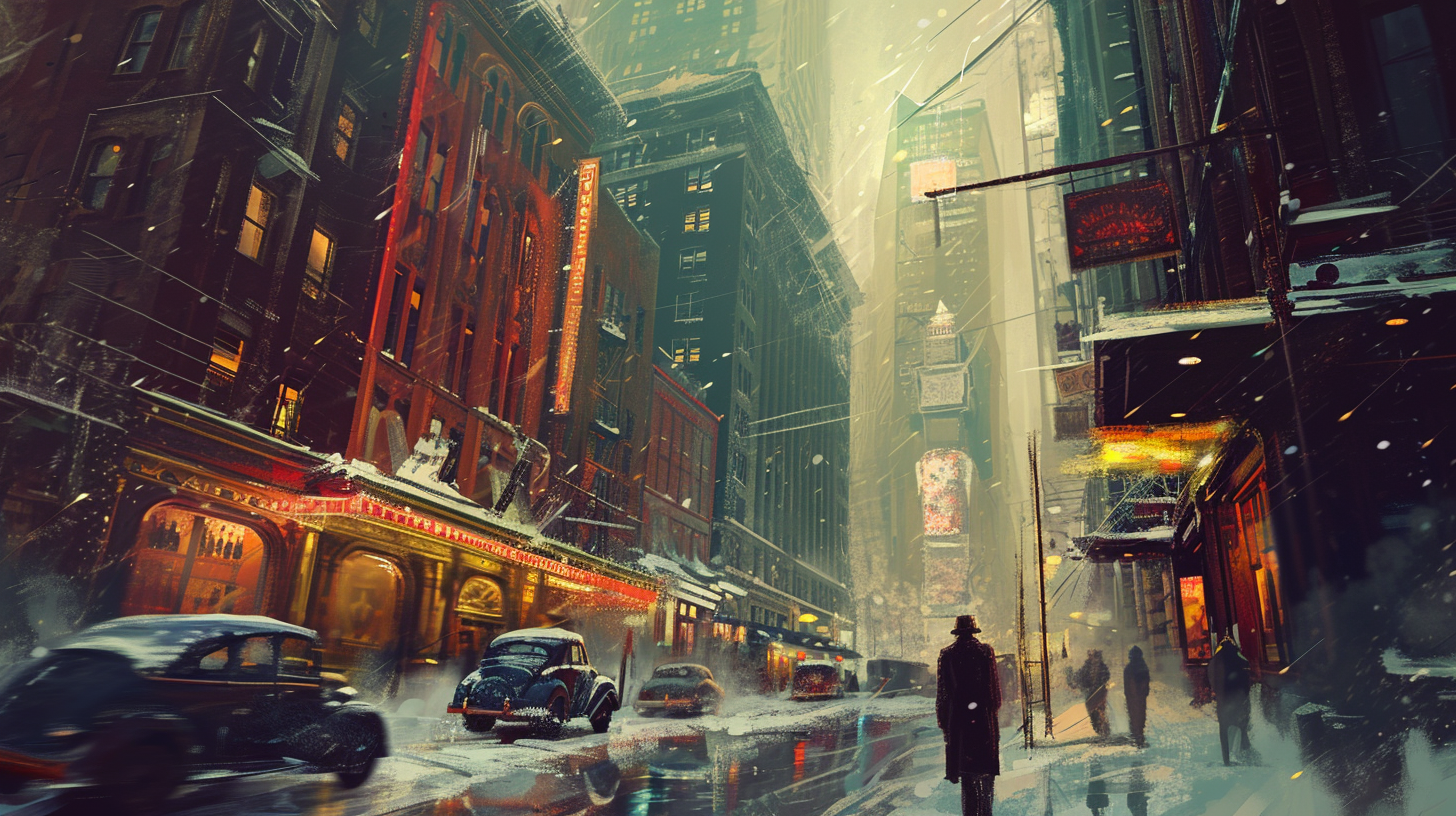 Boston Retro Futurism Vintage Scene