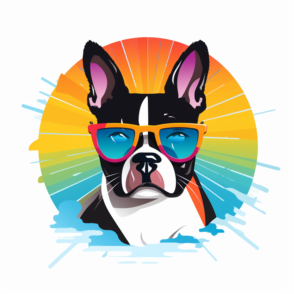 Tripping Boston Terrier Logo