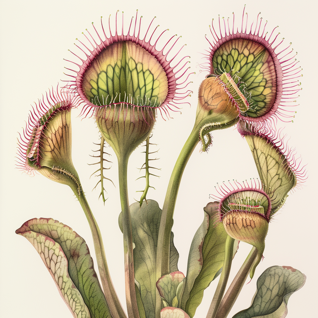 Venus Fly Trap Botanical Illustration