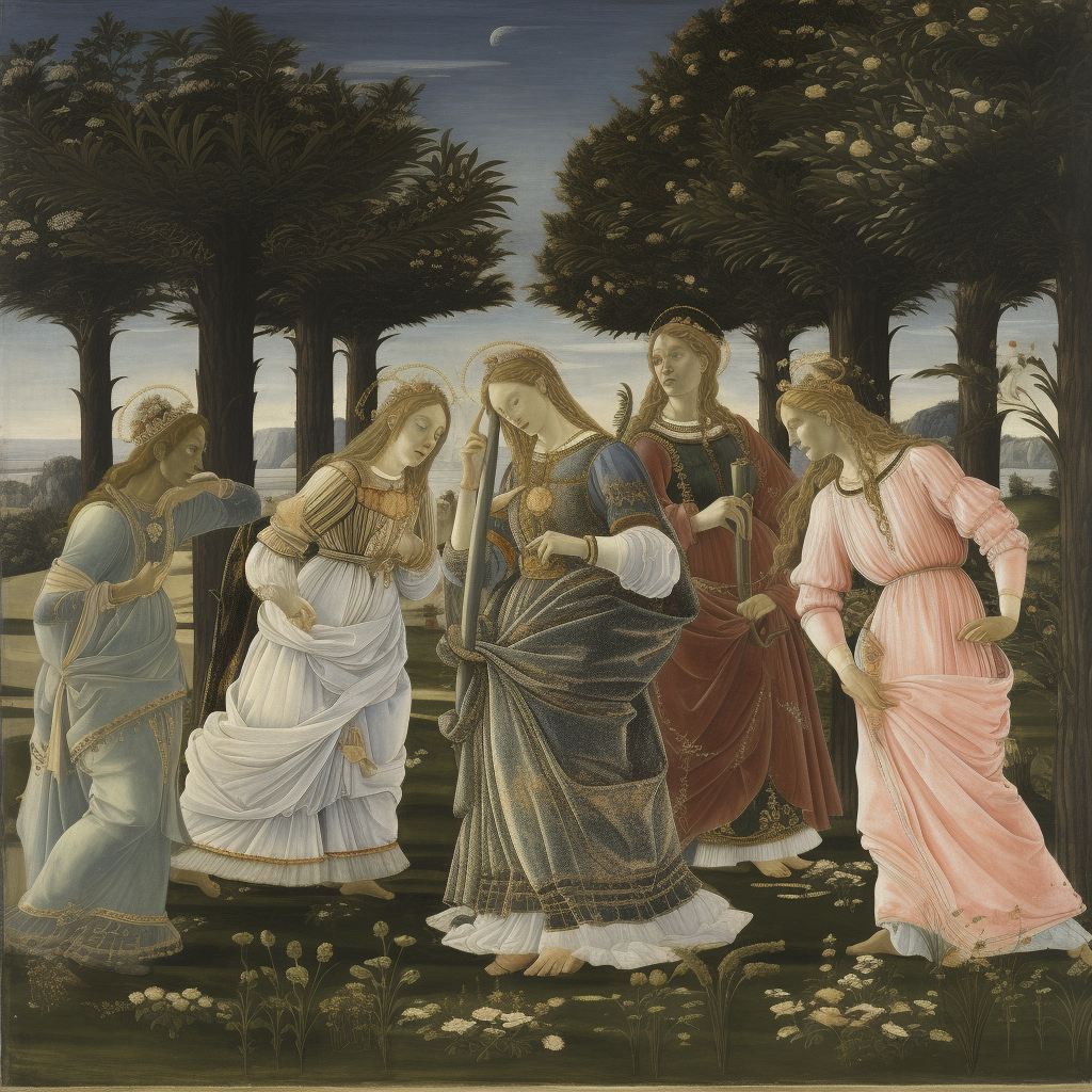 Enchanting Botticelli artwork painting