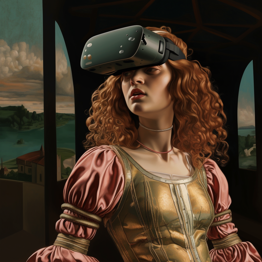 Digital artwork by Botticelli in the metaverse