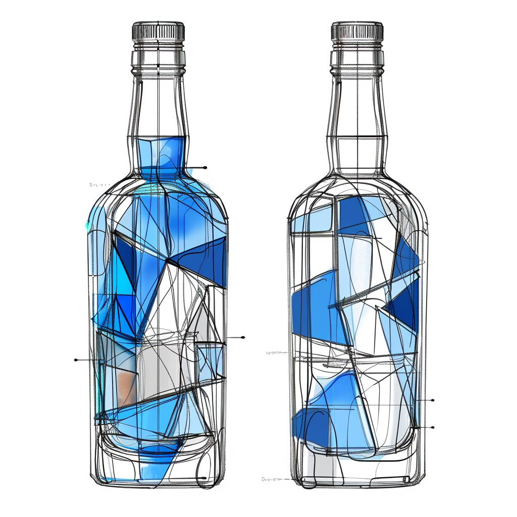 Transparent Glass Bottled Liquor Design