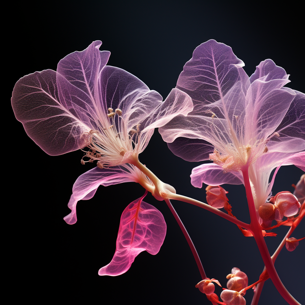 Close-up of Bougainvillea with X-Ray Effect