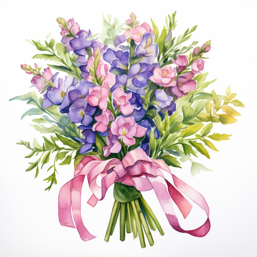 Vibrant Snapdragon Bouquet with Ribbon