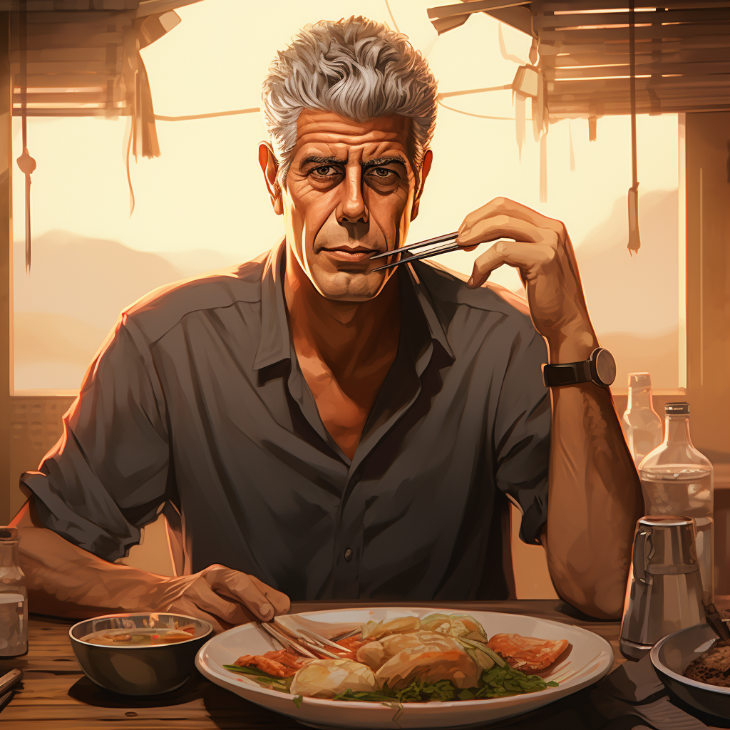 Anthony Bourdain anime Japanese style