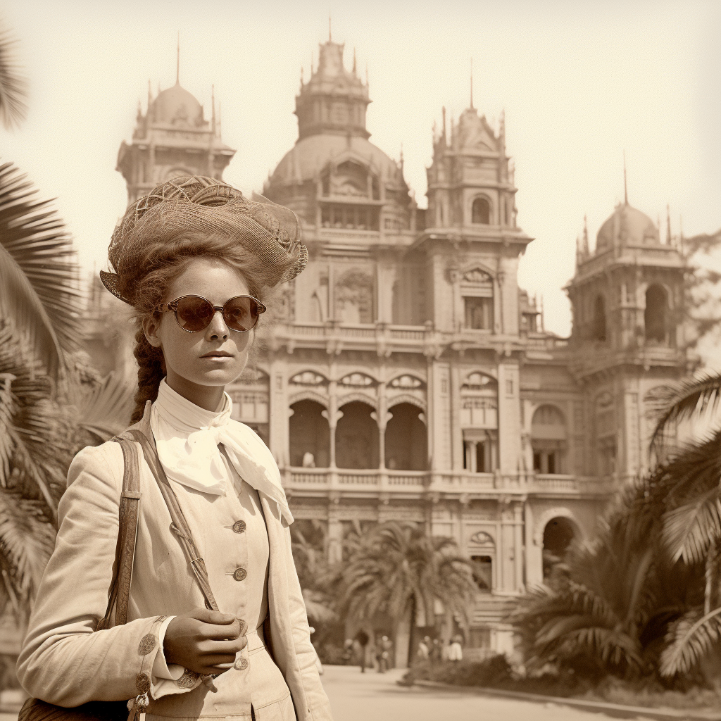 Bourgeois Woman in Front of Haile Selassie's Palace