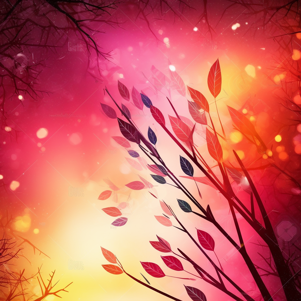 Beautiful Bow & Arrow Background with Autumn Leaves