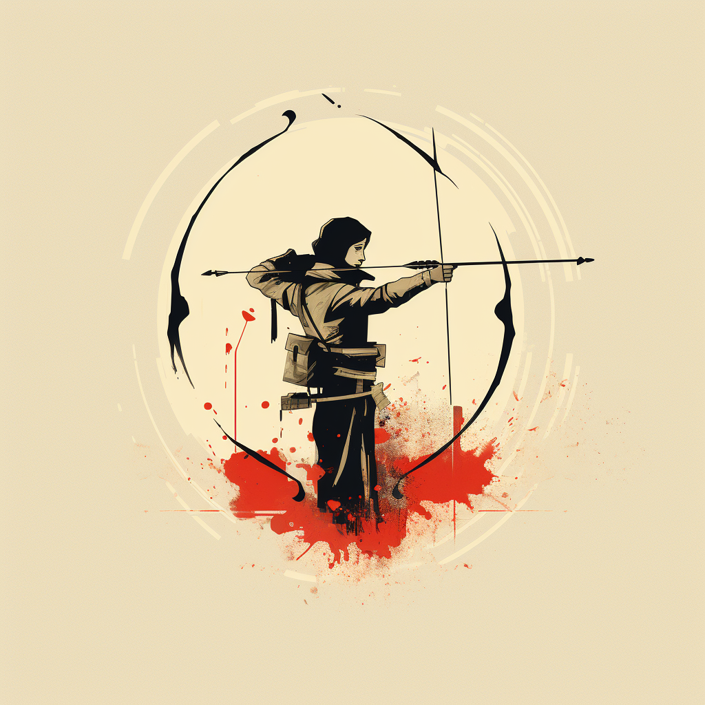 Minimalistic bow archery illustration