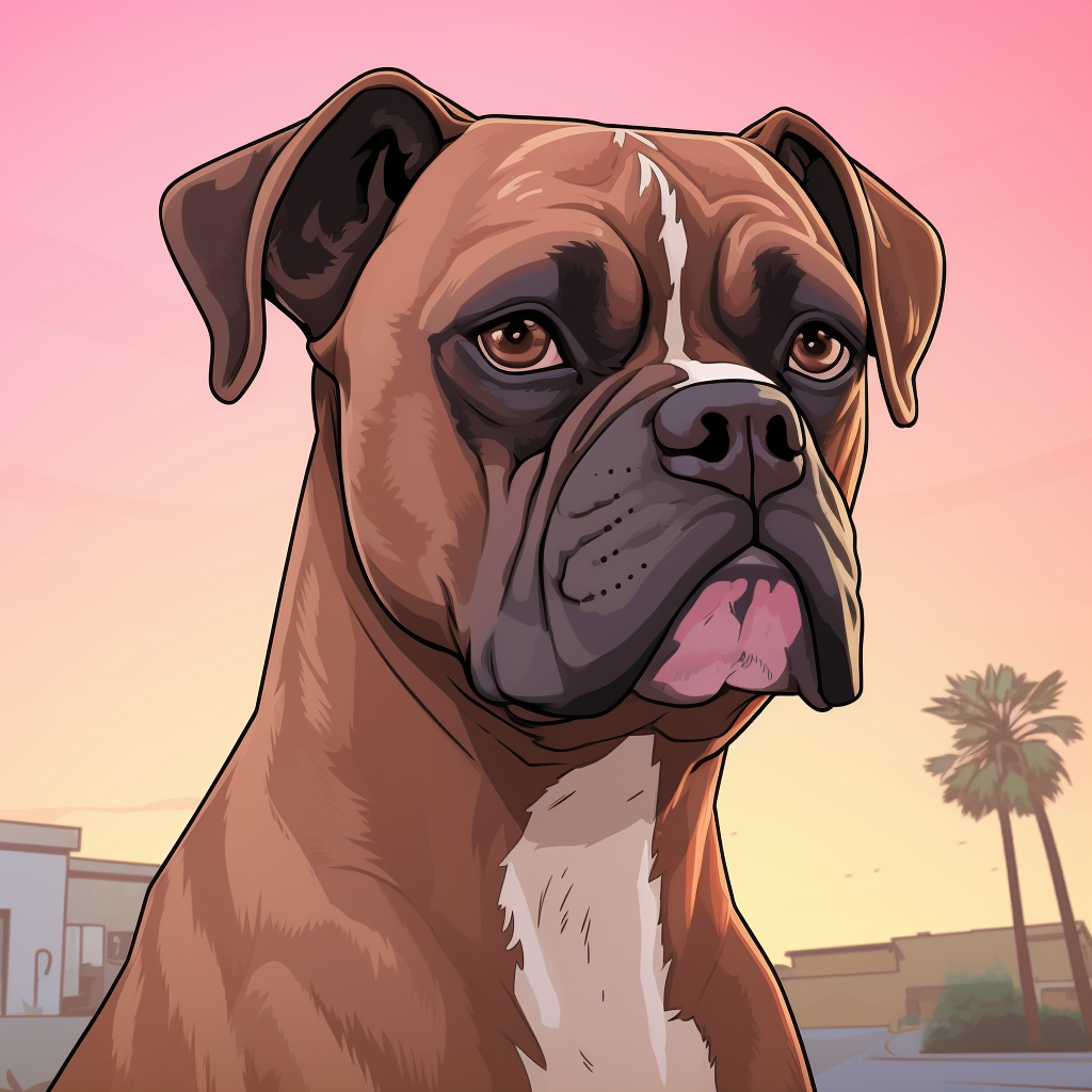 Cartoon boxer dogs with GTA V style