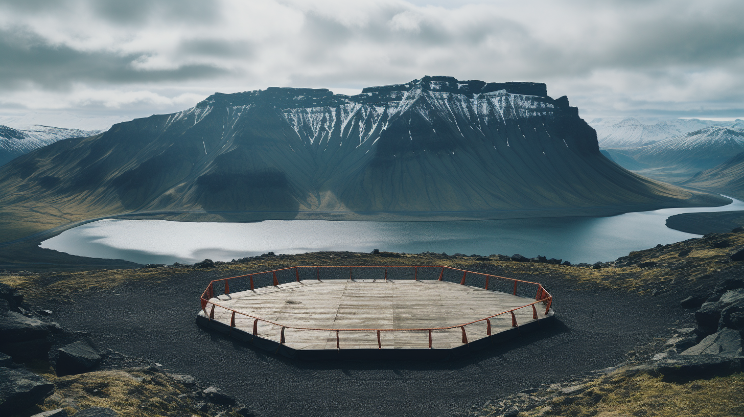 Picture of Boxing Ring on Icelandic Mountain Peak