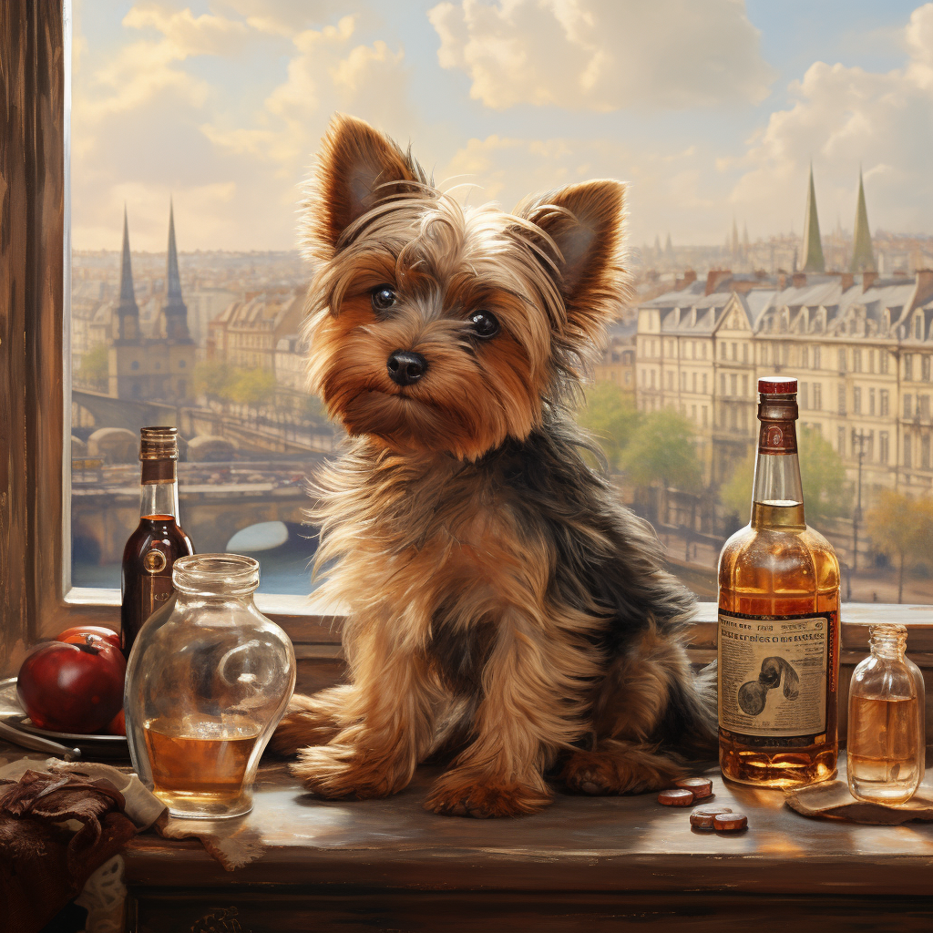 Boy with Brown Yorkie and Huge Cologne in Paris