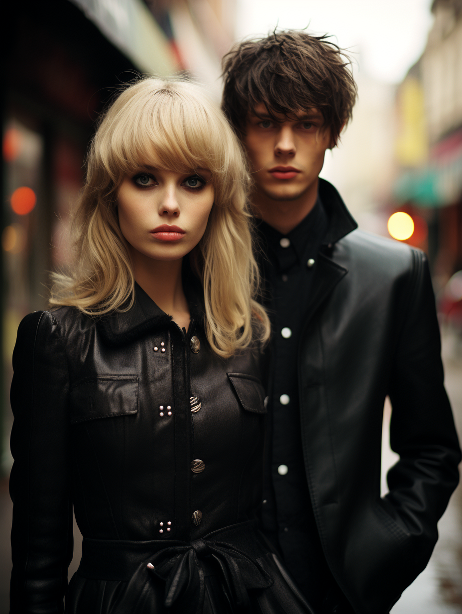 Boy and girl in 60s mods fashion