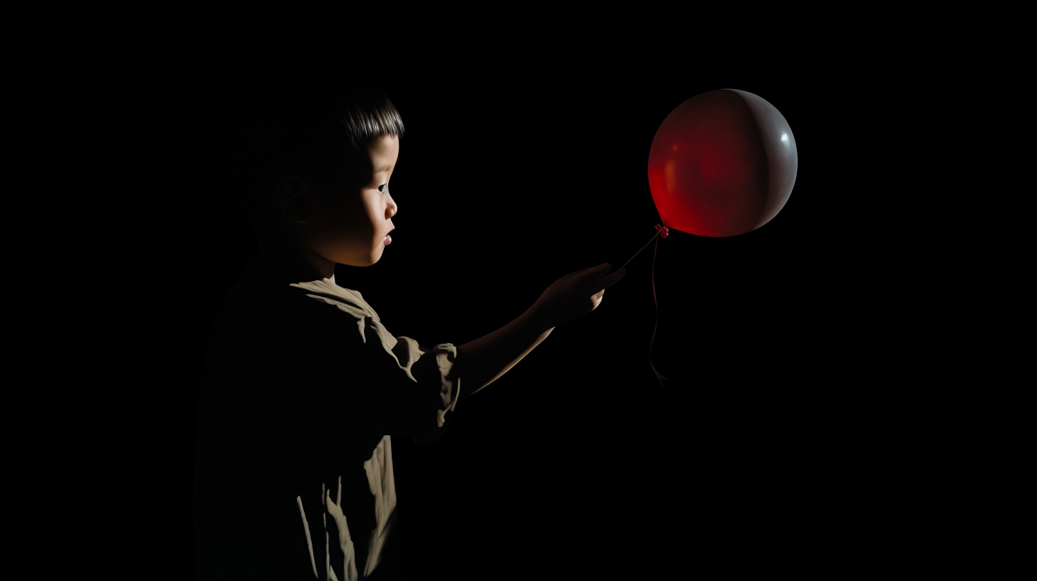 Little boy holding a balloon