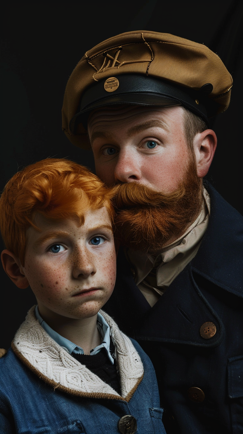 Boys dressed as Tintin characters