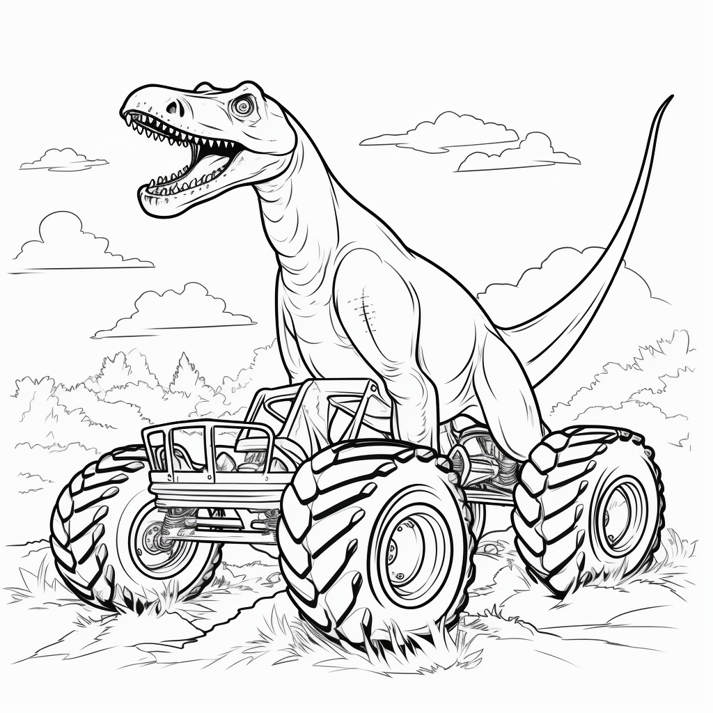 Brachiosaurus riding monster truck