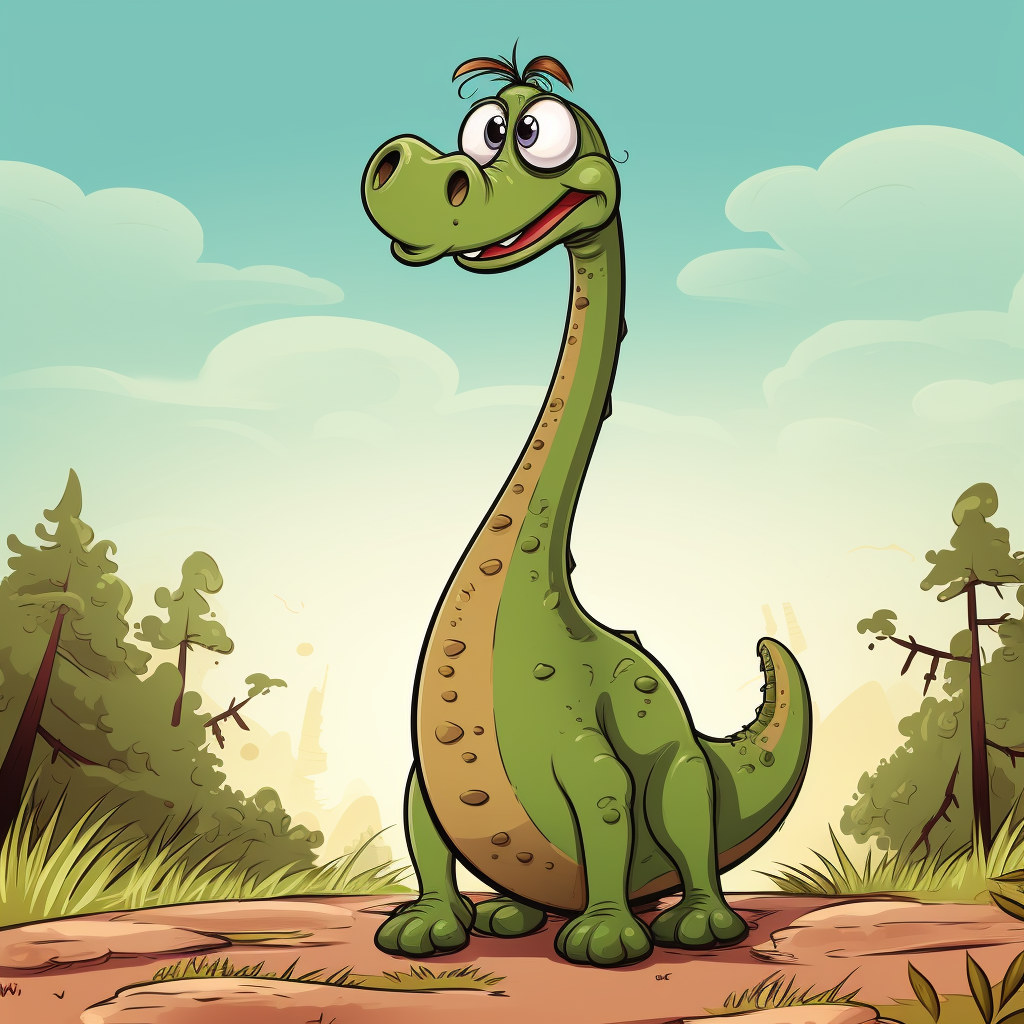 Cute Brachiosaurus Cartoon for Kids