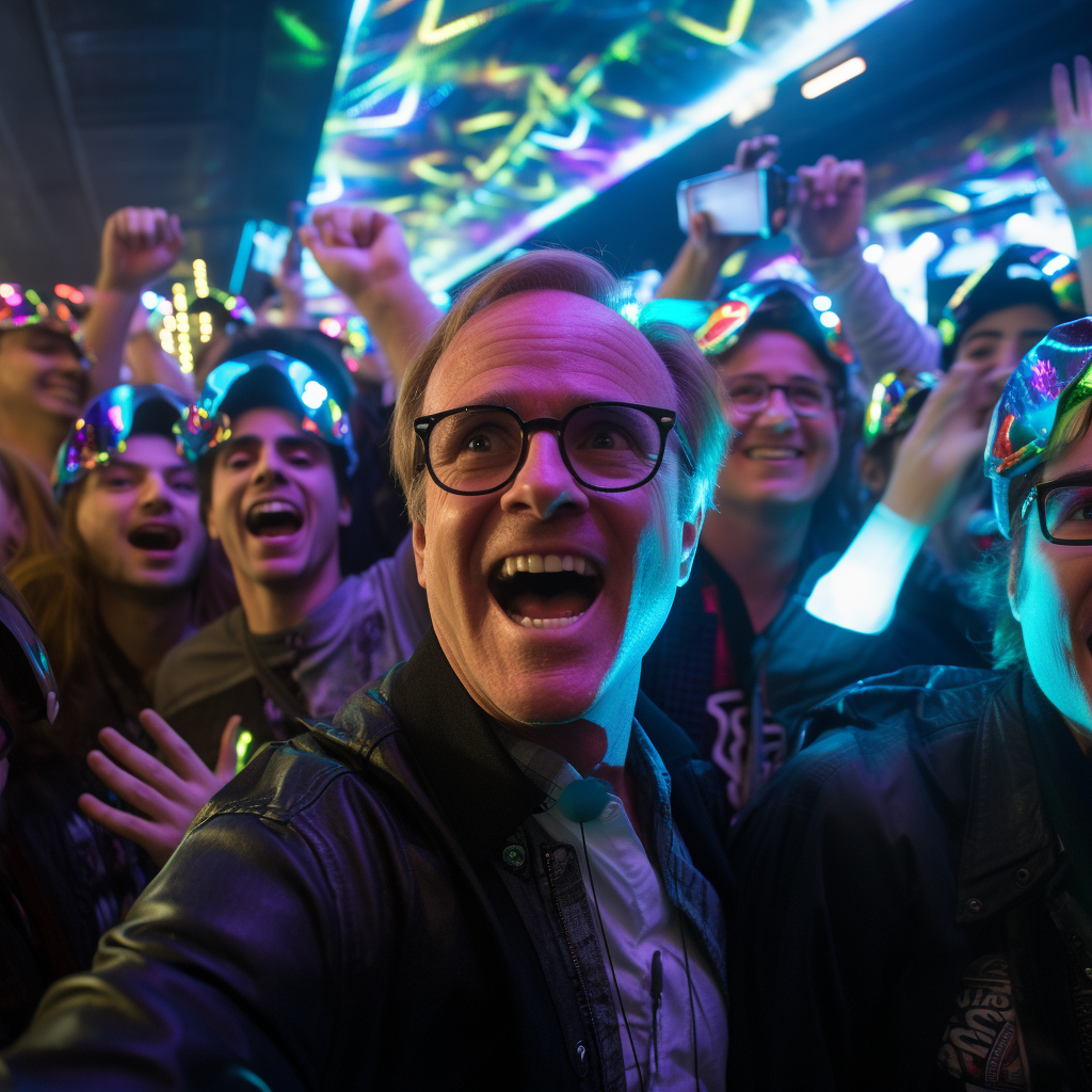 Brad Bird partying at a rave