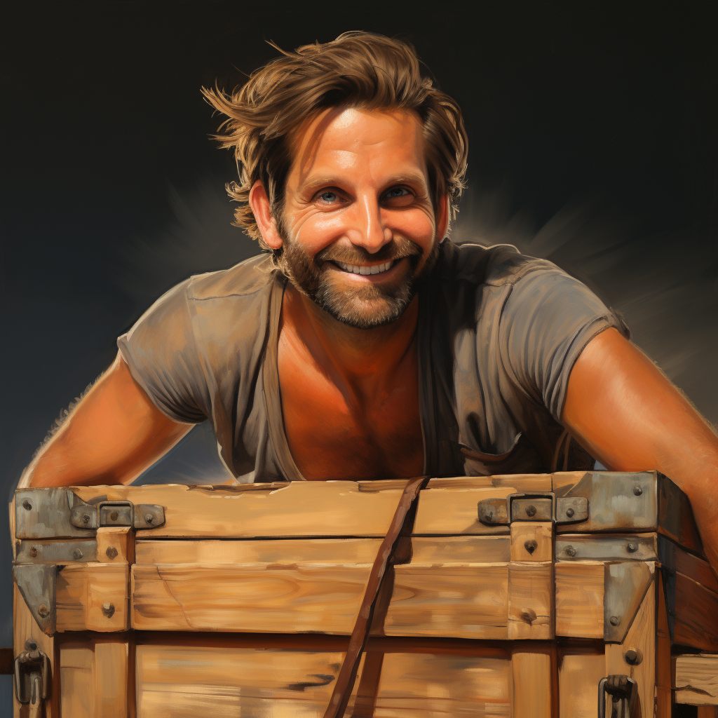 Bradley Cooper with tool box