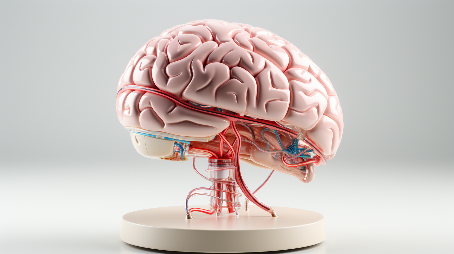 3D model of brain on white background