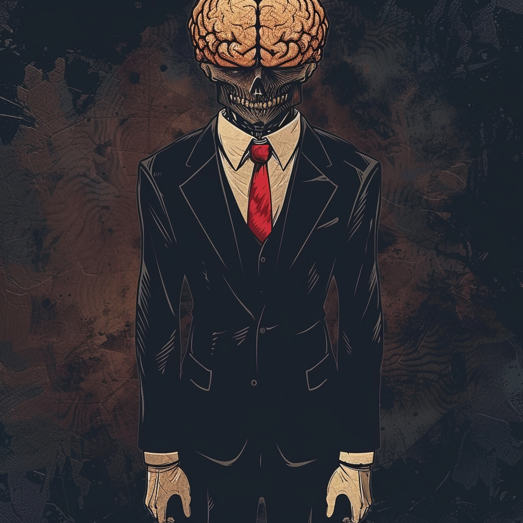 Brain Suit Cartoon Man