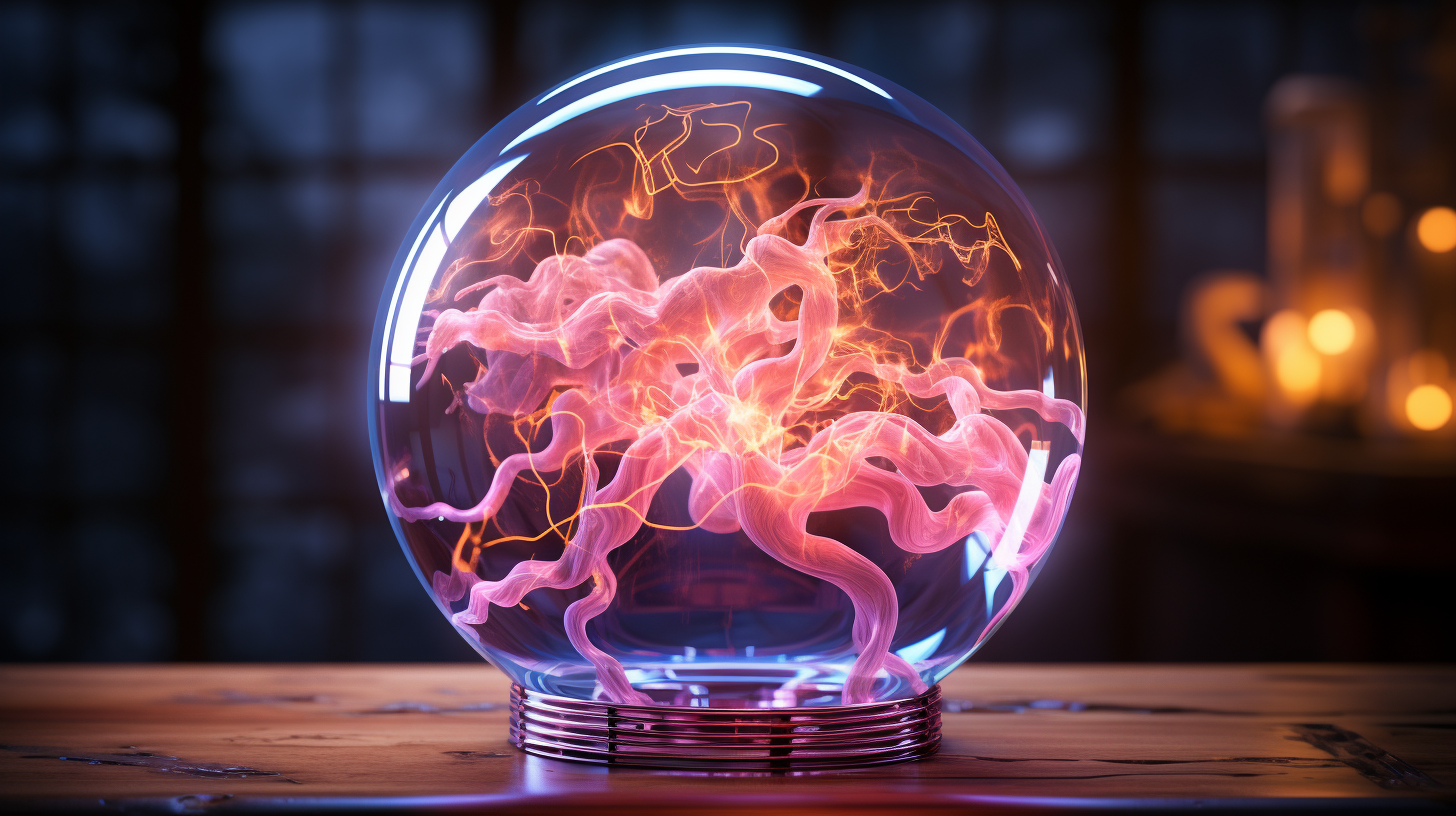 Glowing brain with energy ball