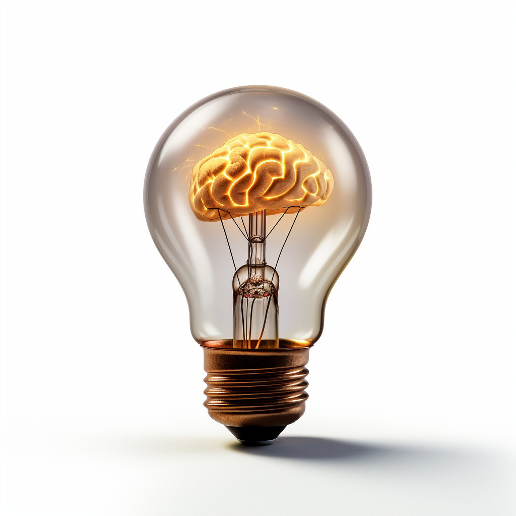 Brain Locked Bulb White Background