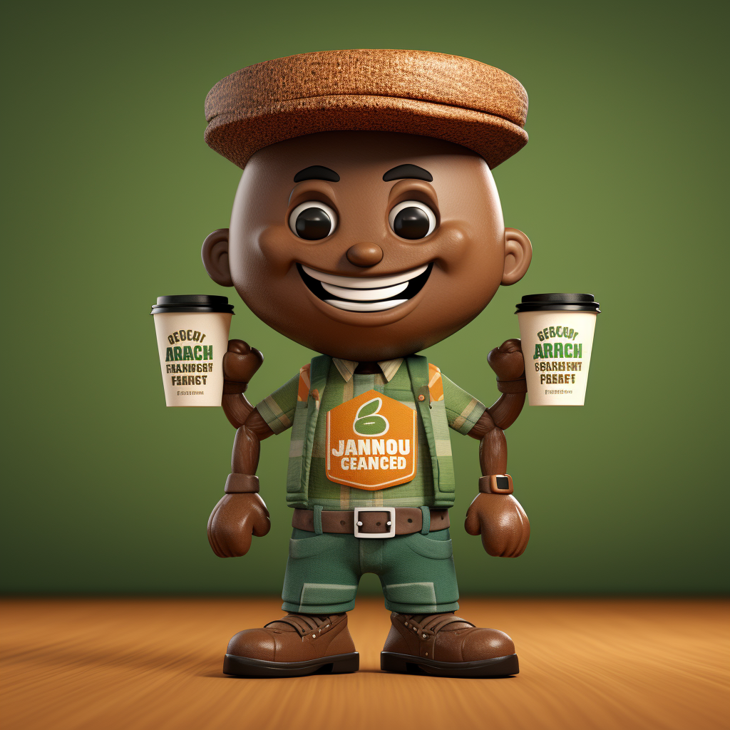 Coffee farmer brand mascot