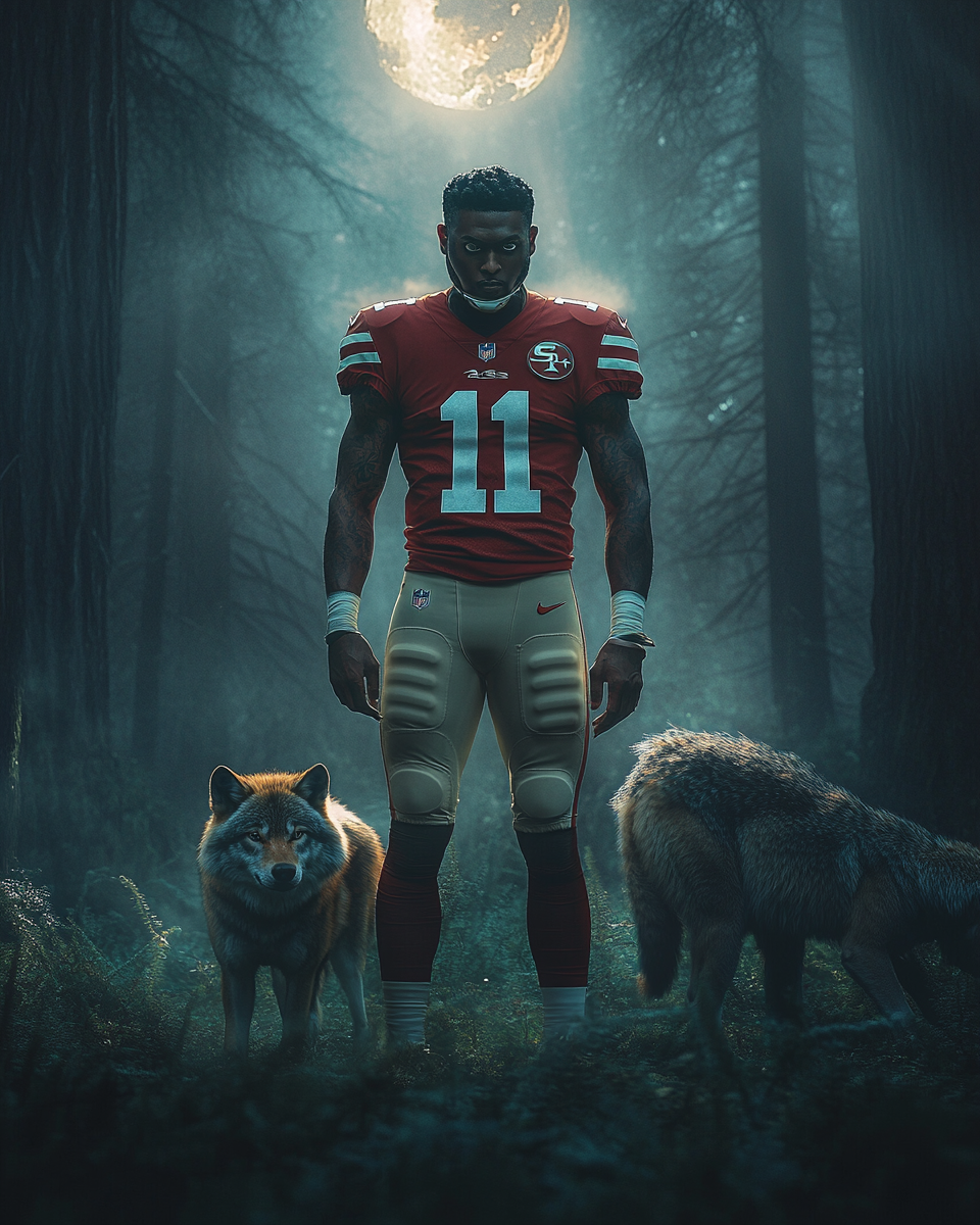 Brandon Aiyuk San Francisco 49ers Moonlight Wolf
